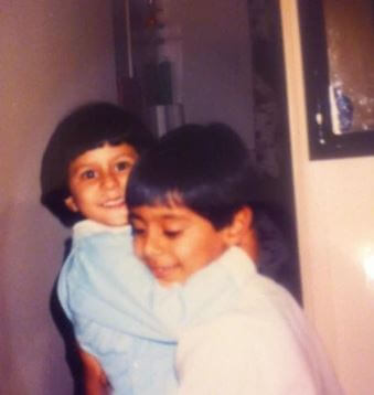 Najme Minhaj two children while young.